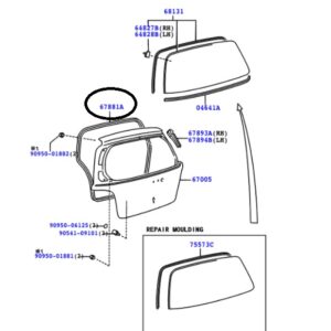 Toyota Yaris 1999-2005 Tailgate Weatherstrip