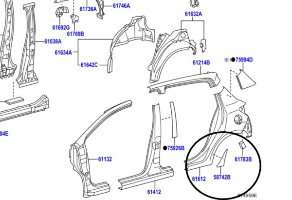 Toyota Yaris 2014-2020 L/H Quarter Panel Protector