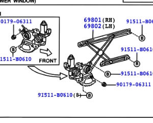 Toyota RAV4 2000-2005 Window Regulator Left Hand Front