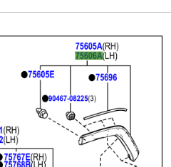 Toyota Rav4 2018-Present Wheel Arch Moulding L/H Rear