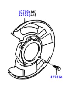 Toyota Land Cruiser 1996-2002 - COVER SUB-ASSY DISC BRAKE DUST FRONT LH