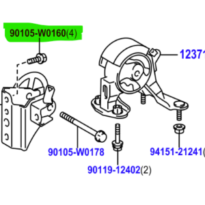 Toyota Auris/Hybrid (2007 - 2013) Rear engine mount retaining bolt
