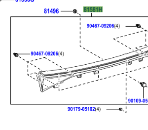 Toyota BZ4X Centre rear lamp unit