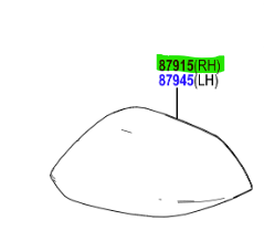 Toyota Yaris (2025-2026) RH Mirror Cap (6X7)