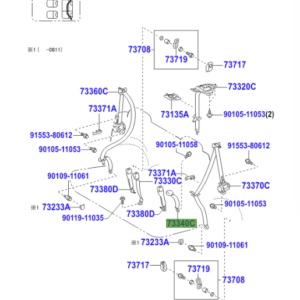 Toyota Rav 4 (2005-2008) Rear Centre Seat Buckle LH