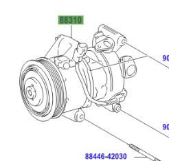 Toyota Yaris 2011-2014 COMPRESSOR ASSY W/PULLEY