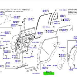Toyota Rav 4 (2020-2022) LH Rear Door Weather Strip