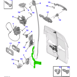 PROACE G9 (2013 - 2016) Rear Door Latch Cable