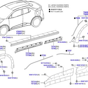 Toyota Chr (2023-present) R/H Rear Door Moulding