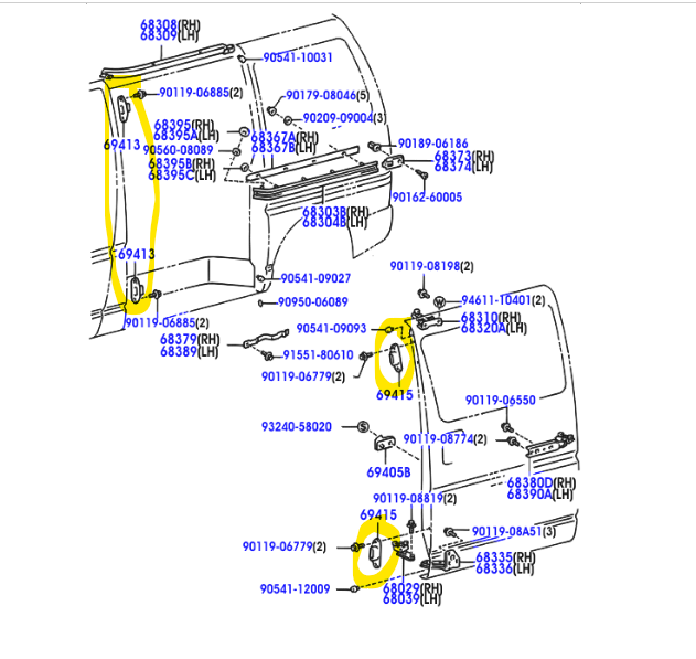 Toyota Hiace 19952011 Slide Door Down Stop m/f Toyota Parts Direct