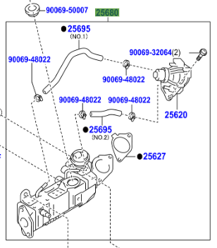 Toyota Auris / Hybrid (UKP) (2012-2018) EGR Cooler Assy
