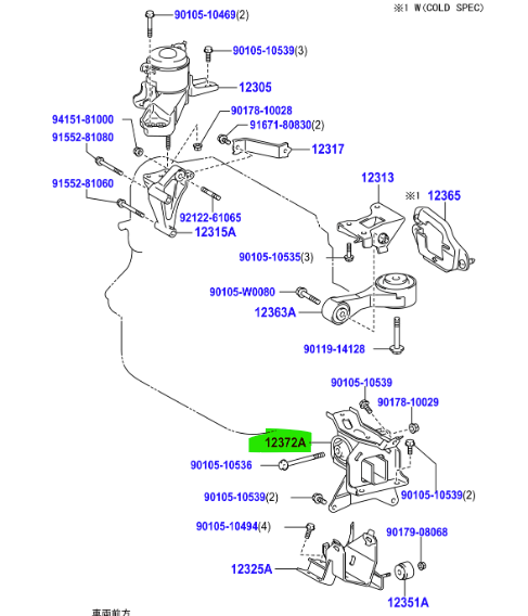 Toyota Yaris (FRP) (2006 - 2011) LH Engine Mount - Image 2