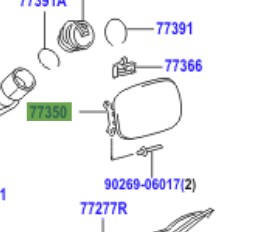 Toyota Rav4 2005-2012 Fuel Filler Lid