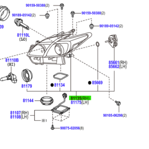 Toyota Prius Import 2012-2015 RH Headlamp