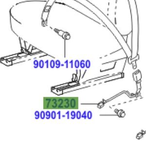 Toyota iQ 2008-2014 RH FRONT Seatbelt Stalk