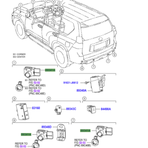 Toyota LAND CRUISER PRADO (2009 - 2017) Ultrasonic sensor