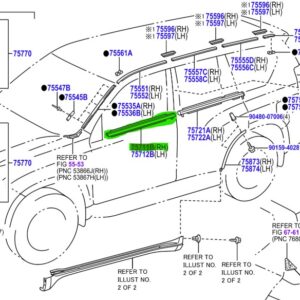 Toyota Land Cruiser Prado (2009-2017) Front RHS Outer window Weatherstrip (Copy)
