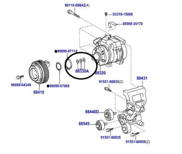 Toyota Land Cruiser 2002- Present Washer For Magnetic Clutch For Single Auto Air Conditioning