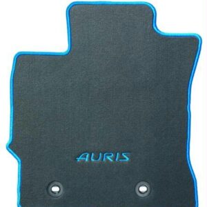 Toyota Auris 2012-2018 Textile Drivers Floormat With Blue Border And Logo