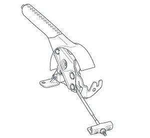 Yaris 2014-2020 Leather Handbrake Lever With Red Stitching
