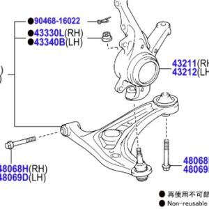 Toyota Yaris 1.3ltr 2014-2020 Front Lower Arm L/H
