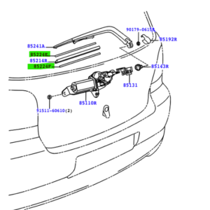 Toyota Yaris (jpp) 1999-2005 Rear Wiper Metal Strips