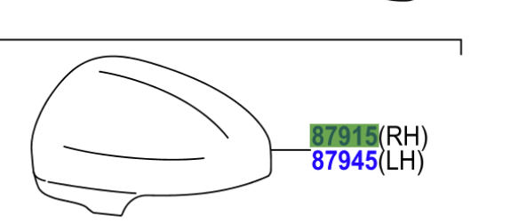 Toyota Prius (2011-2015) R/H Mirror cap Silver Metallic 1F7