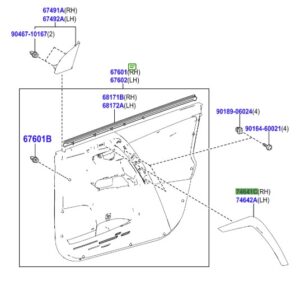Toyota Rav4 2012-2019 Inner Chrome Door Handle Cover RH