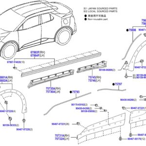 Toyota Chr (2023-present) L/H Rear Door Moulding