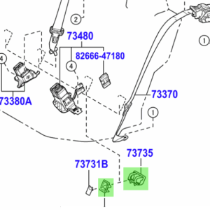 Toyota Prius (2015-2022) Rear Isofix Cup And Guide