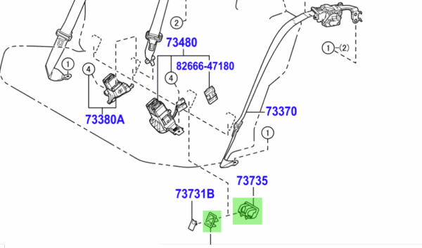 Toyota Prius (2015-2022) Rear Isofix Cup And Guide