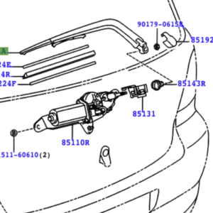 Toyota Yaris (jpp) 1999-2005 Rear Wiper Arm