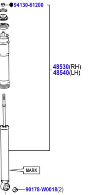 Toyota Auris 2007-1013 RH REAR SHOCK ABSORBER