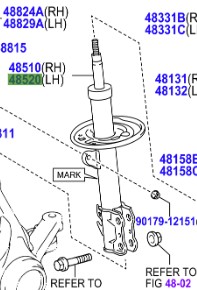 Toyota Yaris Hybrid 2014-2020 Front Shock Absorber L/H
