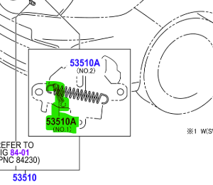Toyota Yaris/Hybrid 2011-2014 Tension For Hood Lock Spring