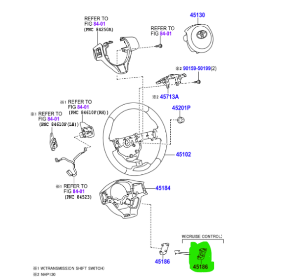 Toyota Yaris (2014 - 2020) Steering Wheel Cruise Control Stalk Cover - Image 2