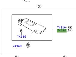 Toyota Verso 2009-2019 LH SUN VISOR
