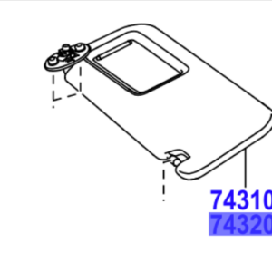 Toyota Auris (2015-2018) Passenger Sun Visor (LT.GRAY,TRIM)