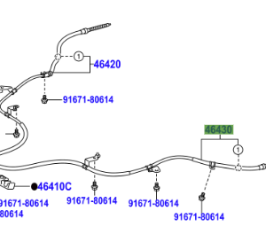 Toyota Yaris 2014-2022 Handbrake Cable L/H