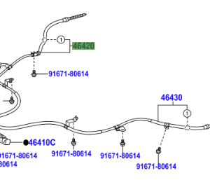 Toyota Yaris 2014-2022 Handbrake Cable R/H