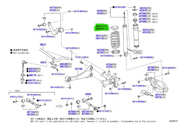 Toyota Avensis (2008-2018) Rear Coil Spring Upper Insulator Rubber - Image 2