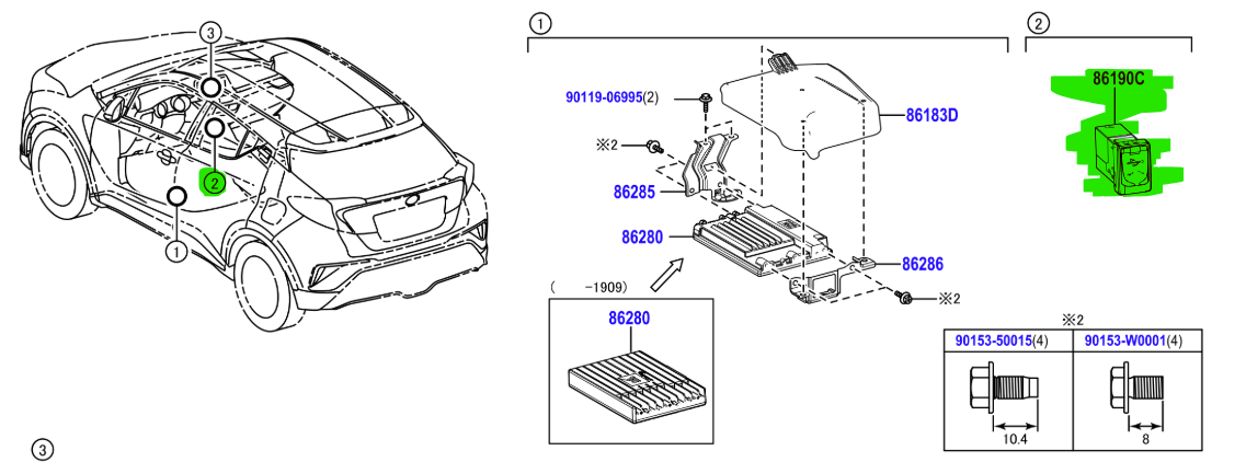Toyota c-hr (2019-2023) USB Module - Image 2