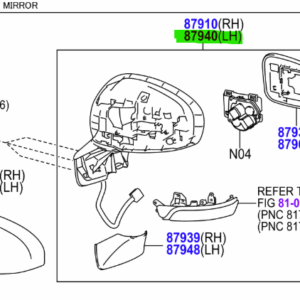 Toyota Verso-S (2010-2014) L/H Wing Mirror Unit
