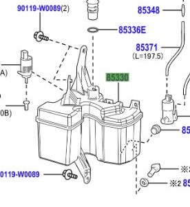 Toyota CH-R 2023-Present JAR ASSY WINDSHIELD WASHER