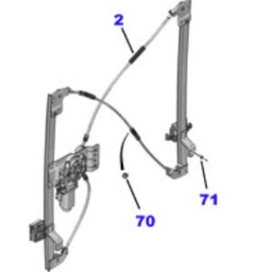 Toyota Proace G9 2013-2016 RH Window Reg/Cable