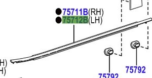 Toyota Corolla 2019-Present MOULDING FRONT DOOR MOULDING LH