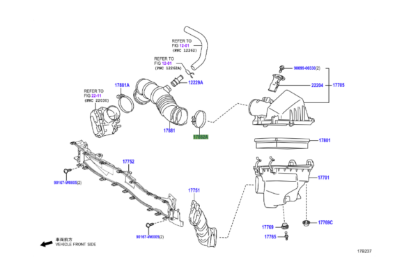 Toyota Yaris (2020 - Present) Air hose to box clamp